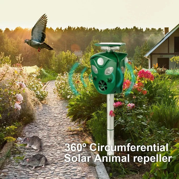 [Hometech] Solar Ultrasonic Animal Repeller with 360 Degree Coverage