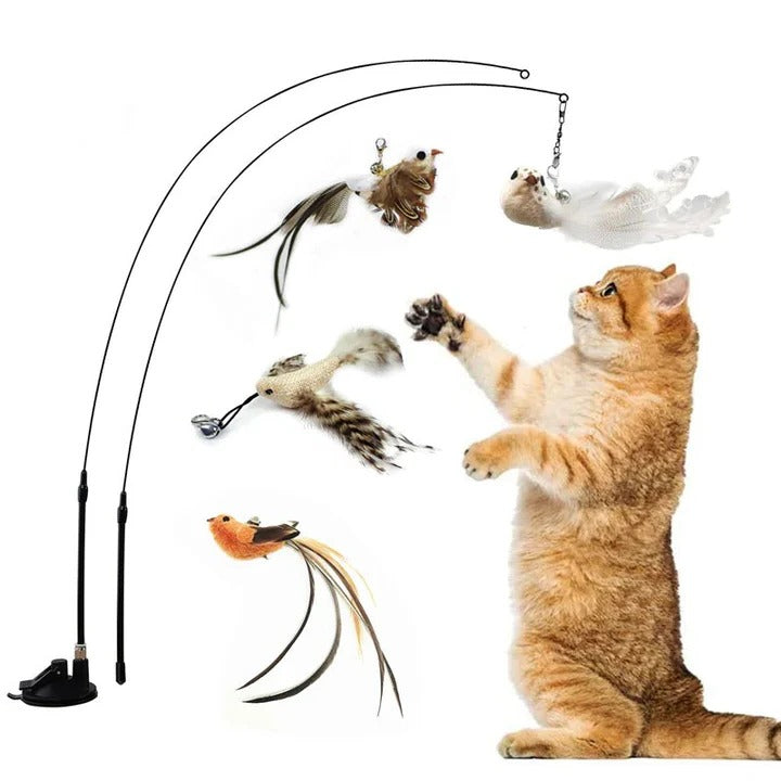 [Hometech] Plush Bird Cat Toy Set for Interactive Play