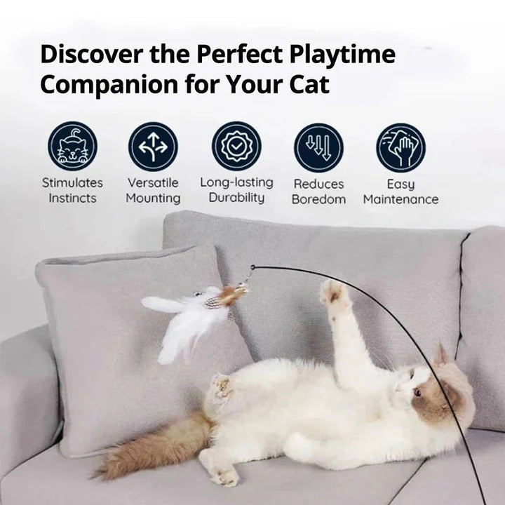 [Hometech] Plush Bird Cat Toy Set for Interactive Play