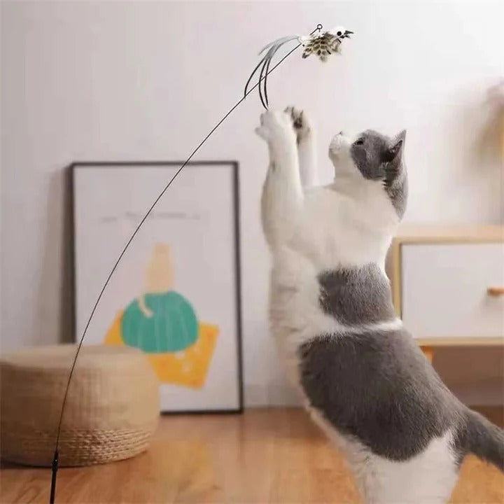 [Hometech] Plush Bird Cat Toy Set for Interactive Play