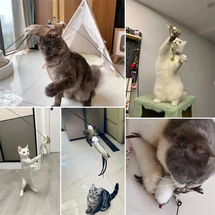 [Hometech] Plush Bird Cat Toy Set for Interactive Play