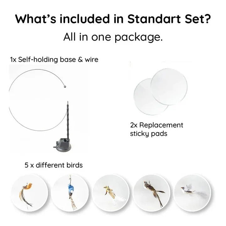 [Hometech] Plush Bird Cat Toy Set for Interactive Play