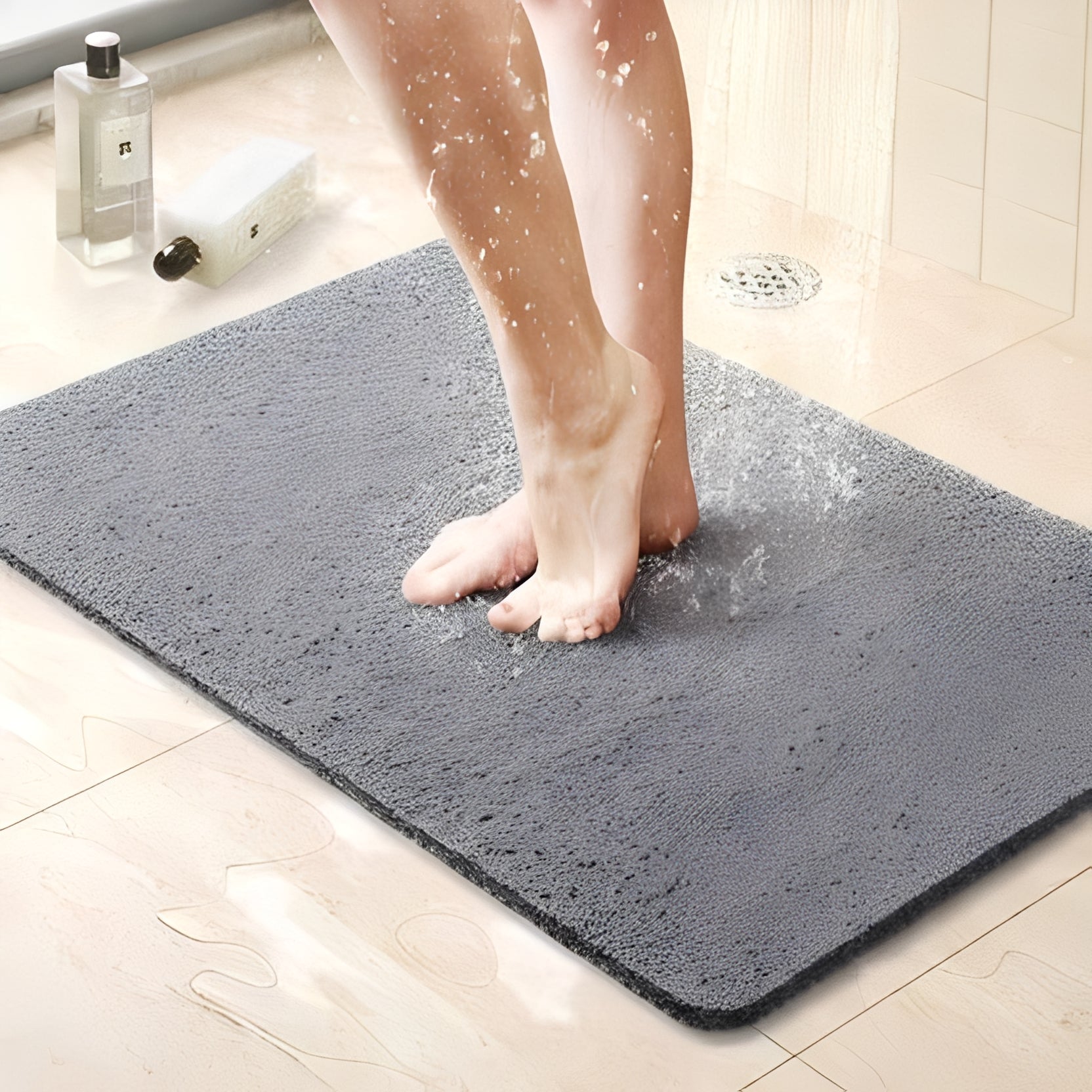 [Hometech] Bathroom Shower Mat with Non Slip Surface and Drainage Design
