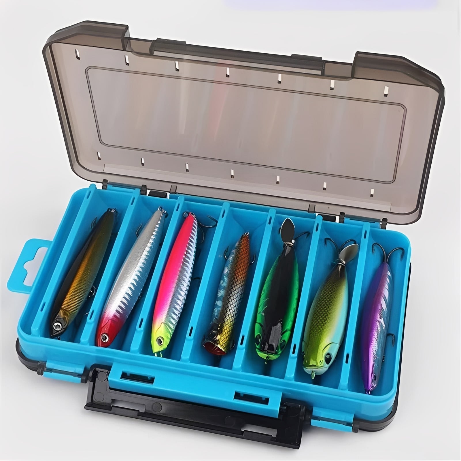 [Hometech] Fishing Tackle Box with Double Sided Compartment Storage