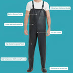 [Hometech] Water Resistant PVC Chest Waders with Adjustable Straps and Traction Boots