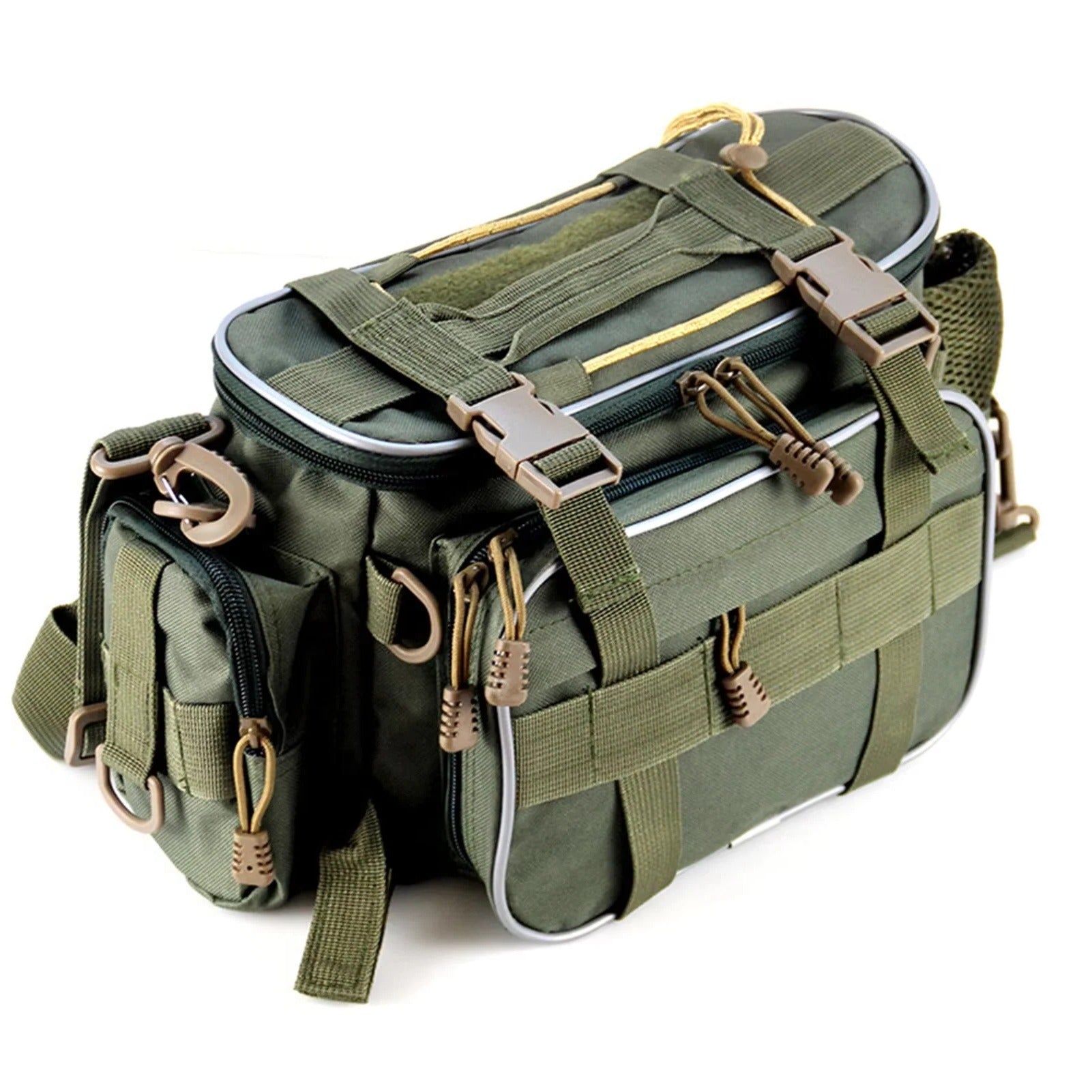 [Hometech] Fishing Gear Storage Bag with Multiple Compartments and Shoulder Strap