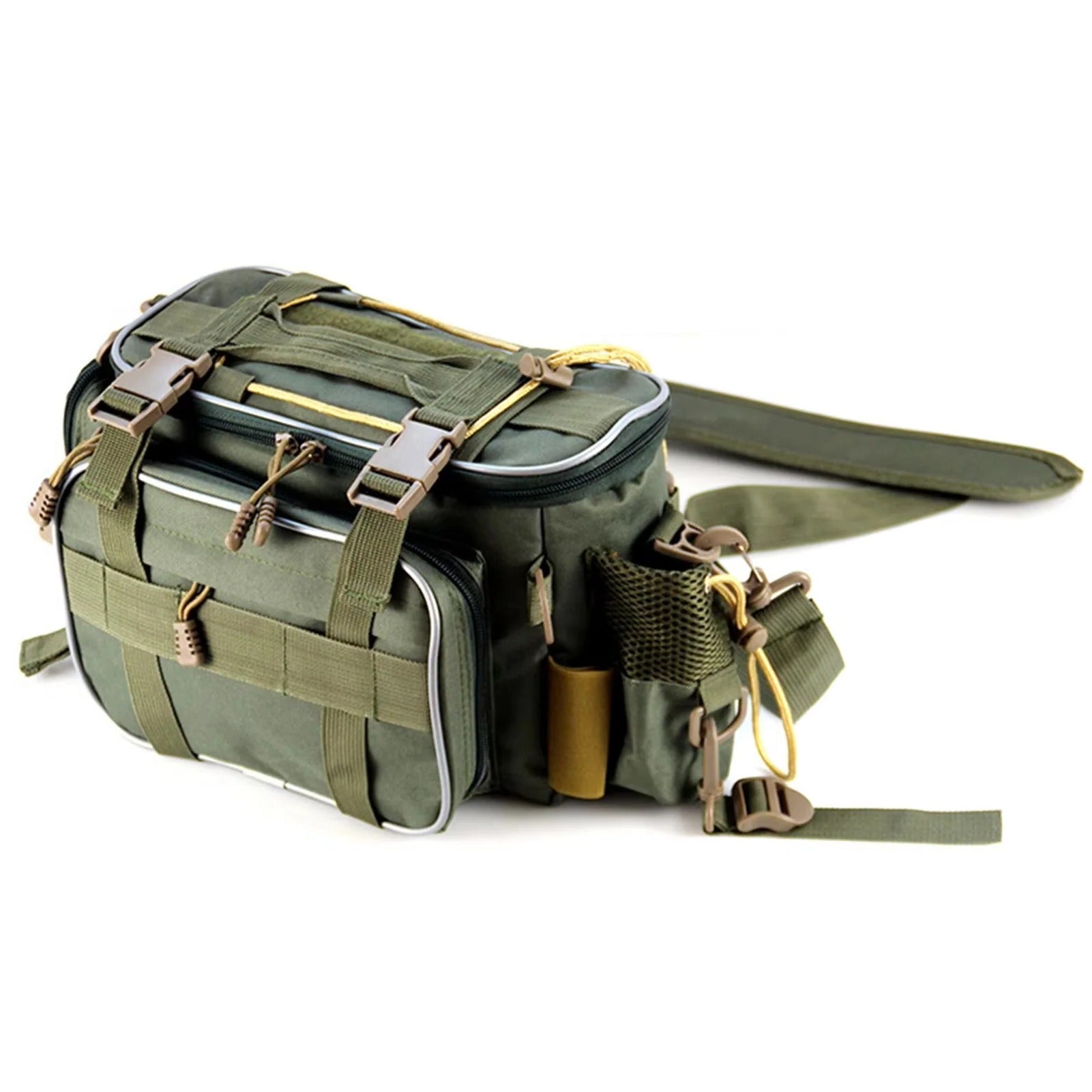 [Hometech] Fishing Gear Storage Bag with Multiple Compartments and Shoulder Strap
