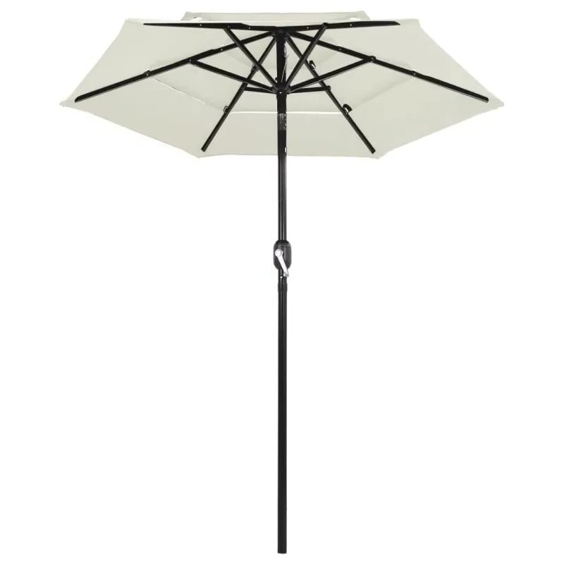 [Hometech] Three Tier Patio Umbrella with Crank Tilt and Aluminum Pole