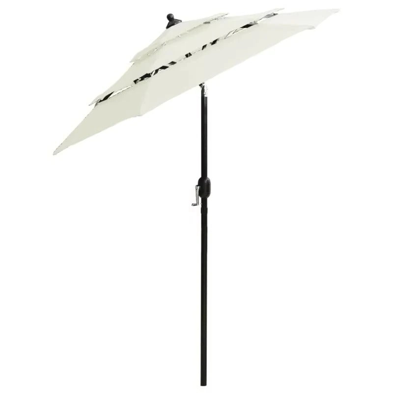 [Hometech] Three Tier Patio Umbrella with Crank Tilt and Aluminum Pole