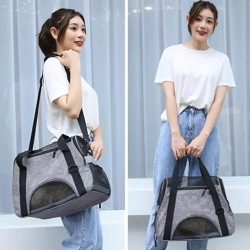 [Hometech] Breathable Mesh Pet Carrier Bag for Small Dogs and Cats