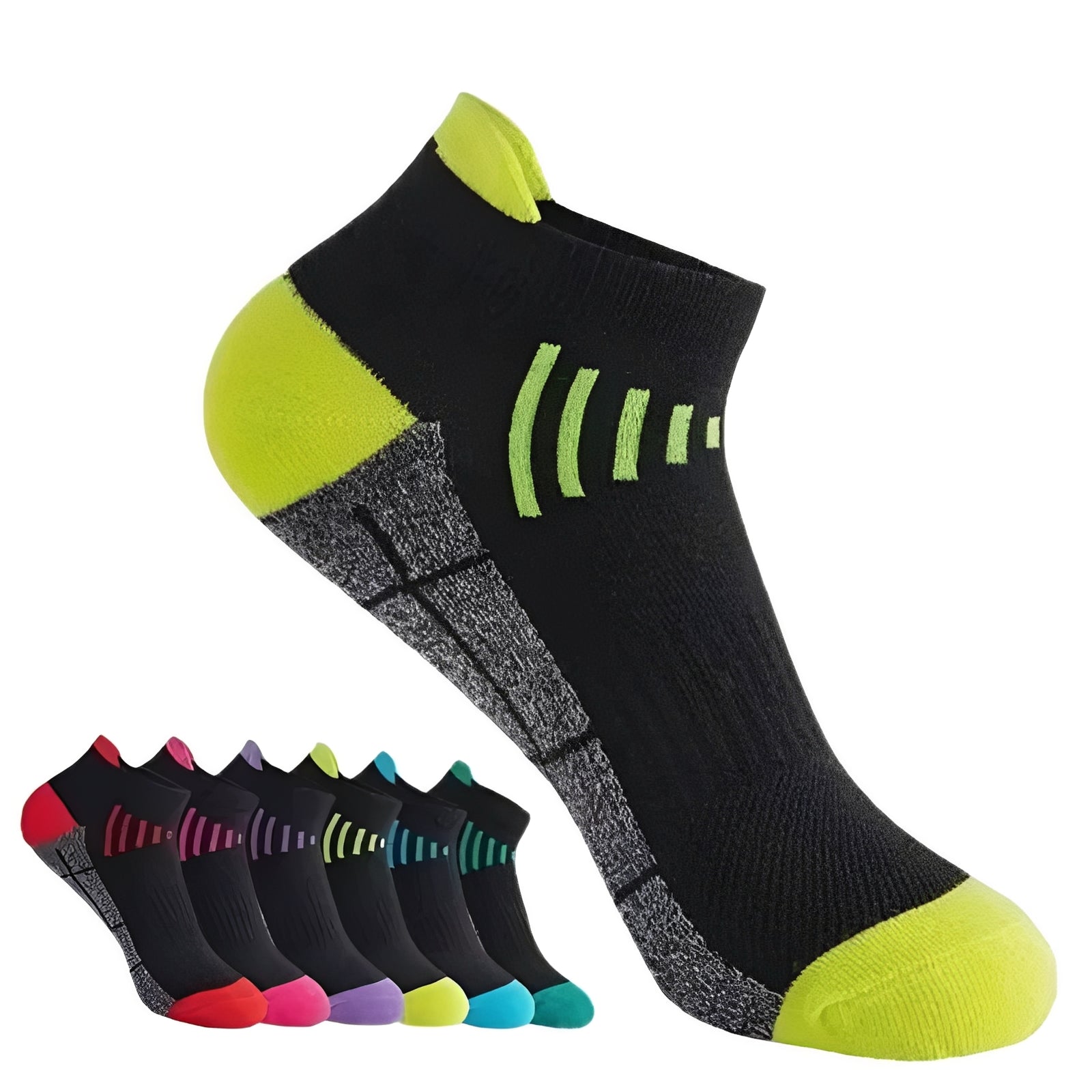 [Hometech] Low Cut Athletic Socks with Moisture Wicking, 6 Pair Set for Sports