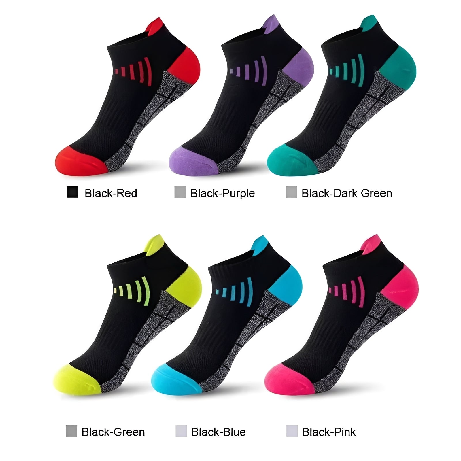 [Hometech] Low Cut Athletic Socks with Moisture Wicking, 6 Pair Set for Sports