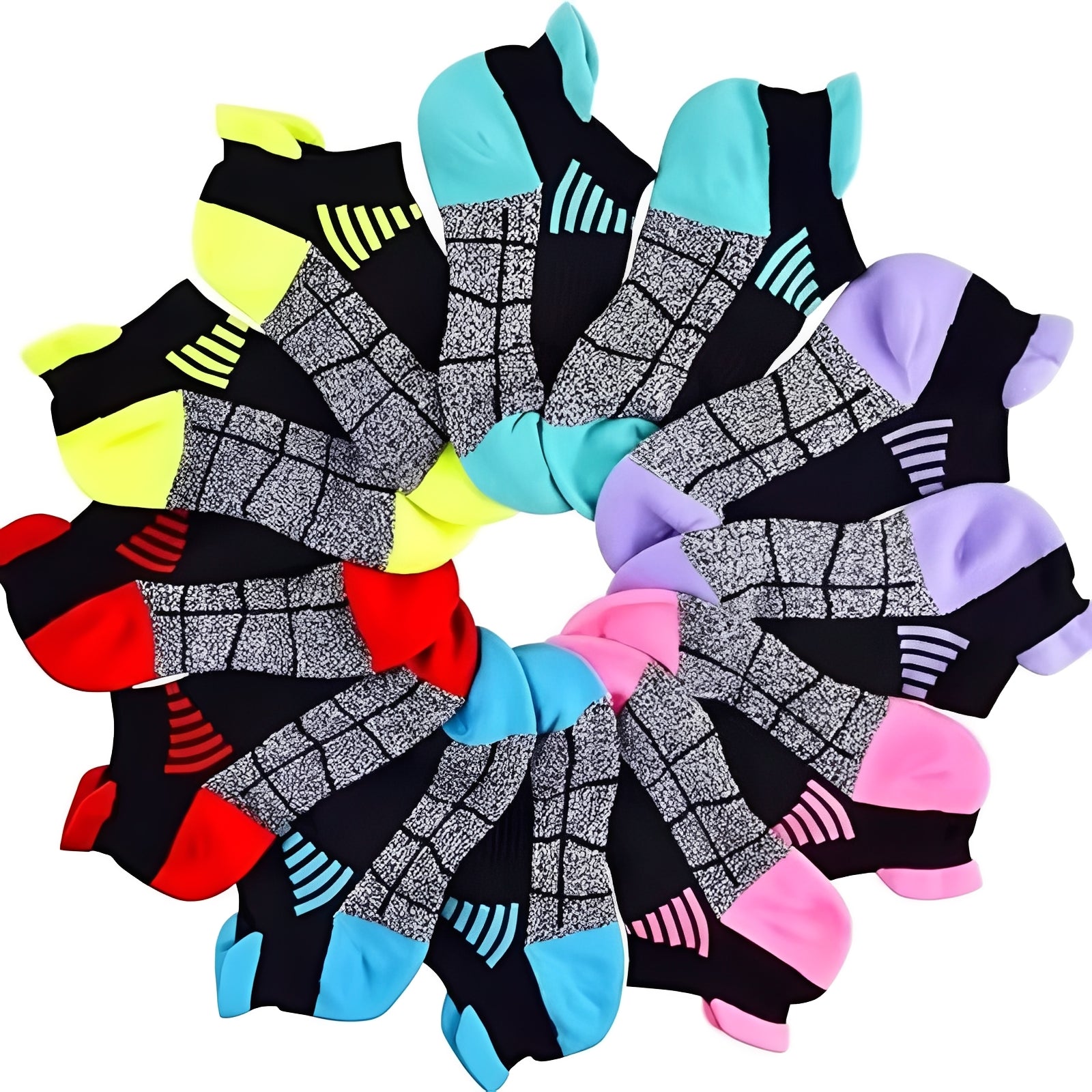 [Hometech] Low Cut Athletic Socks with Moisture Wicking, 6 Pair Set for Sports