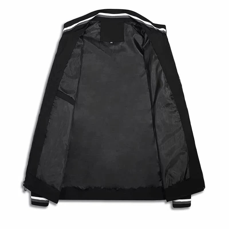 [Hometech] Men's Zip Front Bomber Jacket with Lightweight Design