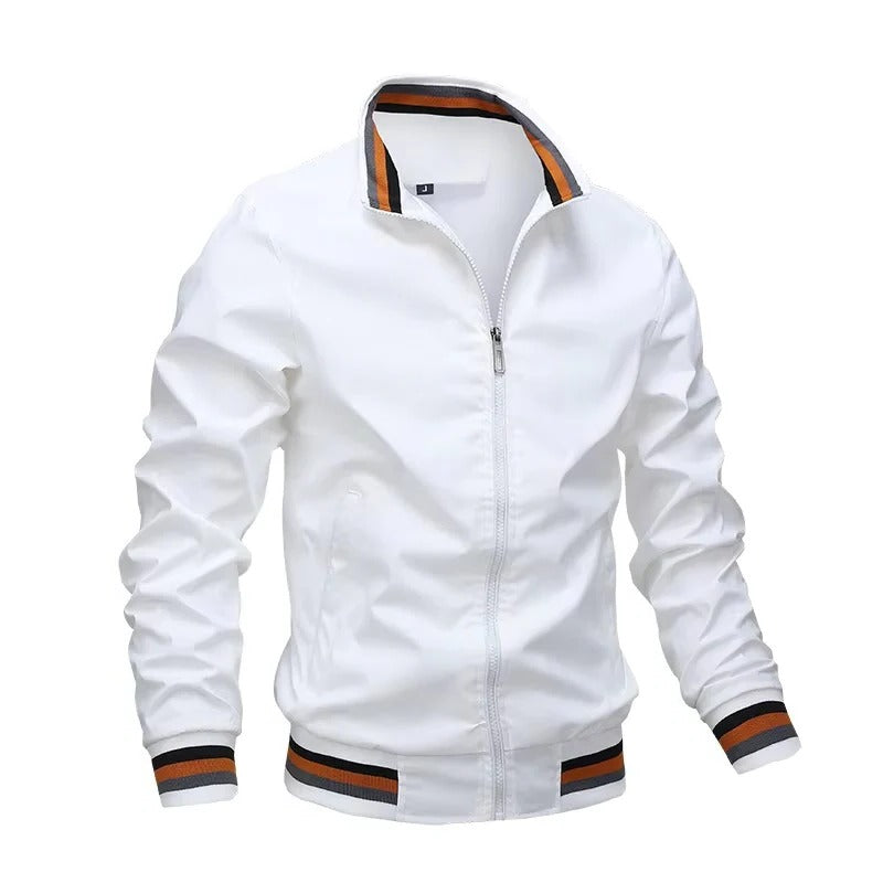 [Hometech] Men's Zip Front Bomber Jacket with Lightweight Design