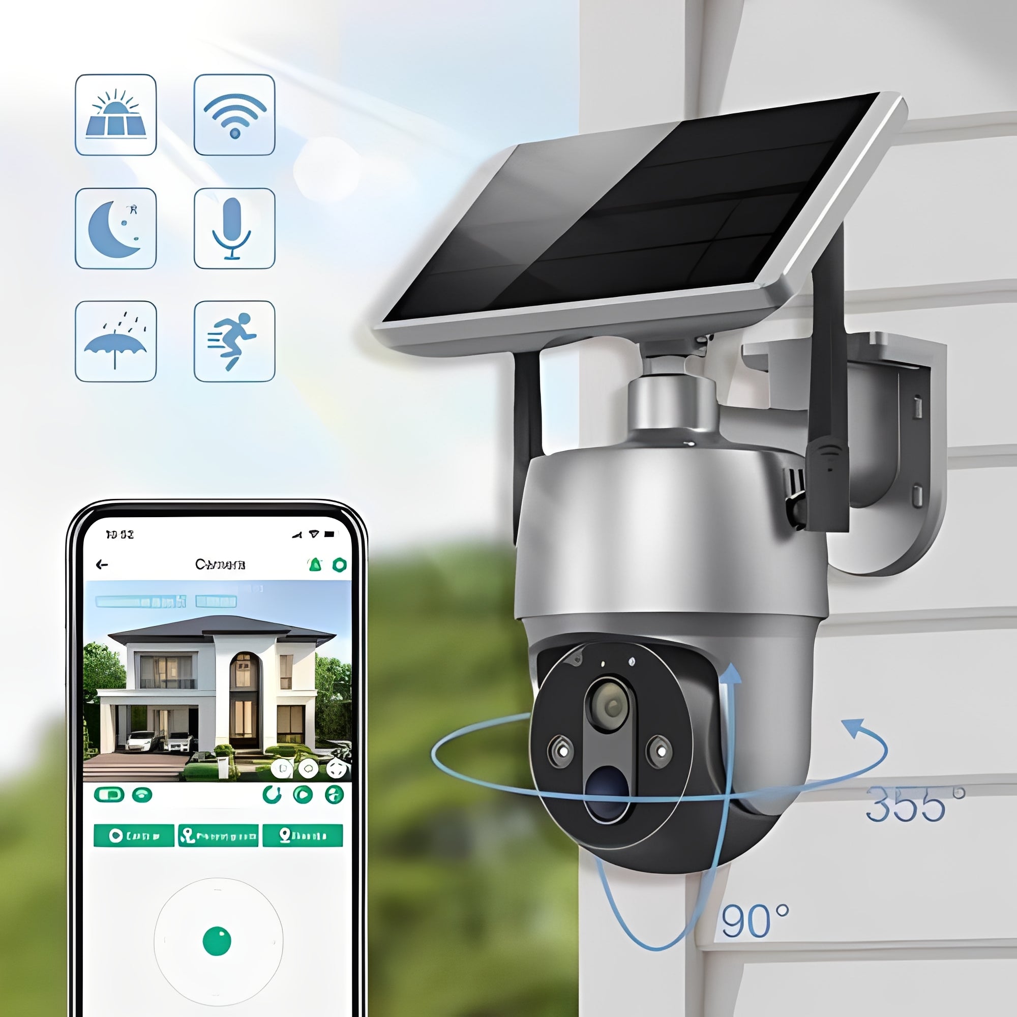 [Hometech] Solar Powered Security Camera for Outdoor Surveillance Monitoring
