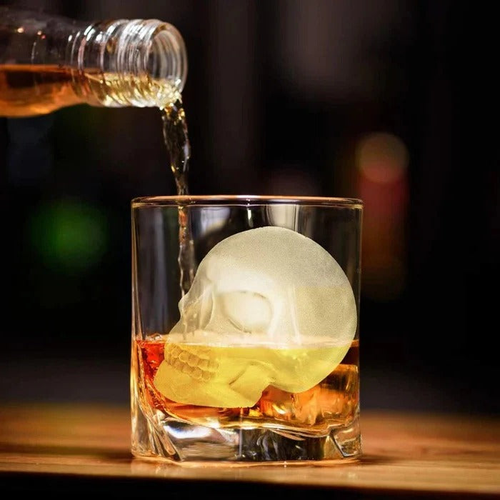 [Hometech] Skull Shaped Silicone Ice Cube Tray with 10 Cavities for Themed Drinks