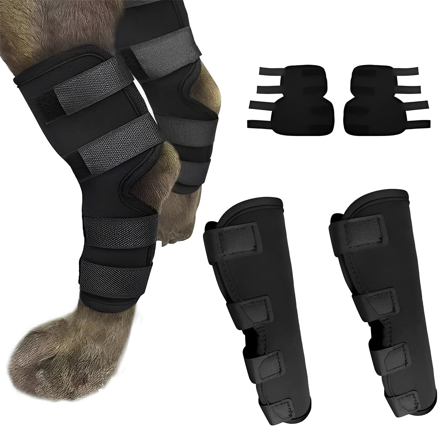 [Hometech] Dog Leg Support Brace with Adjustable Straps