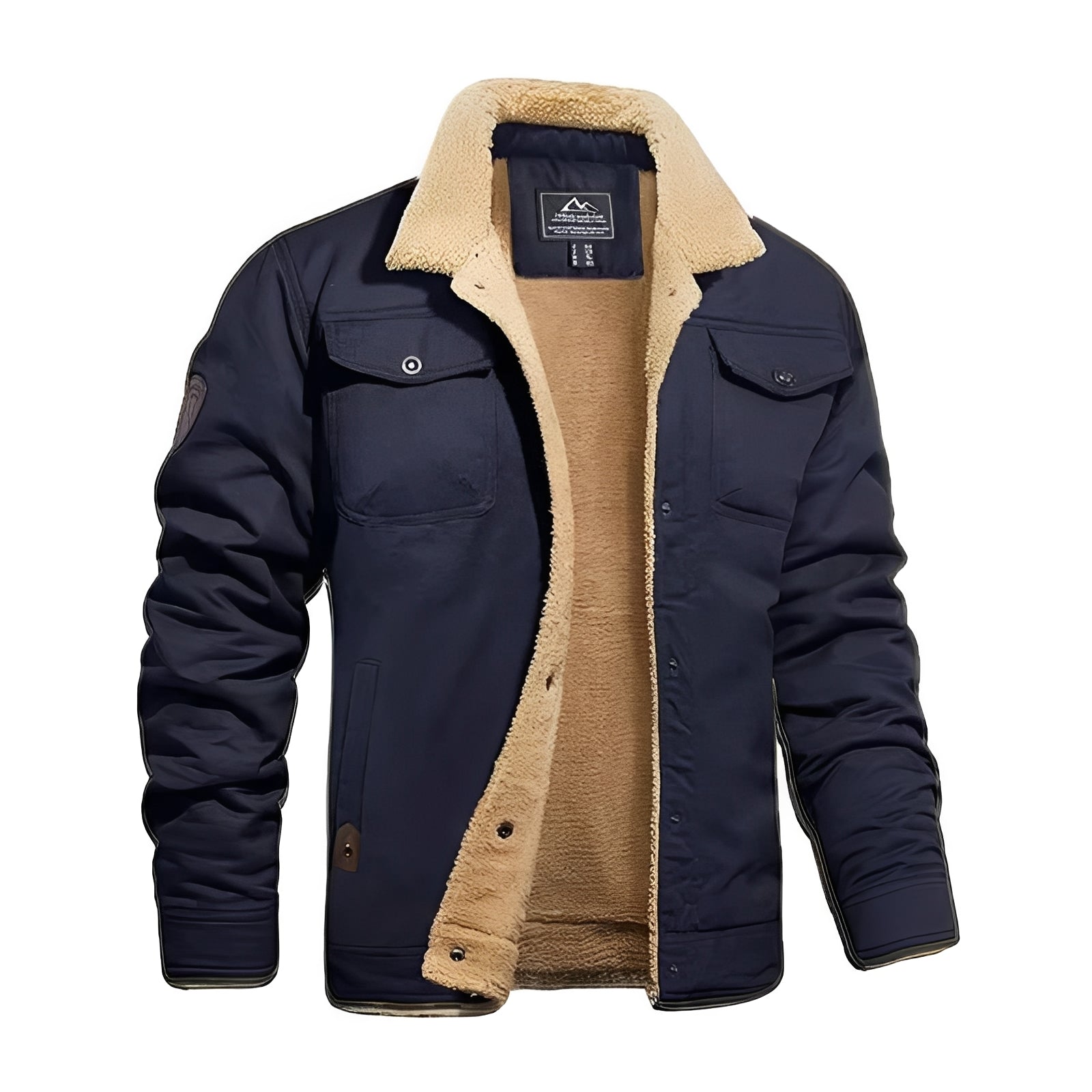 [Hometech] Retro Plush Jacket for Men, Windproof Winter Streetwear