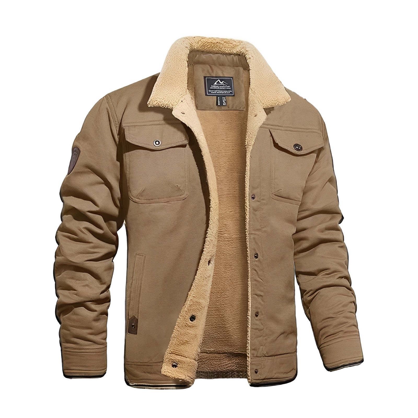 [Hometech] Retro Plush Jacket for Men, Windproof Winter Streetwear