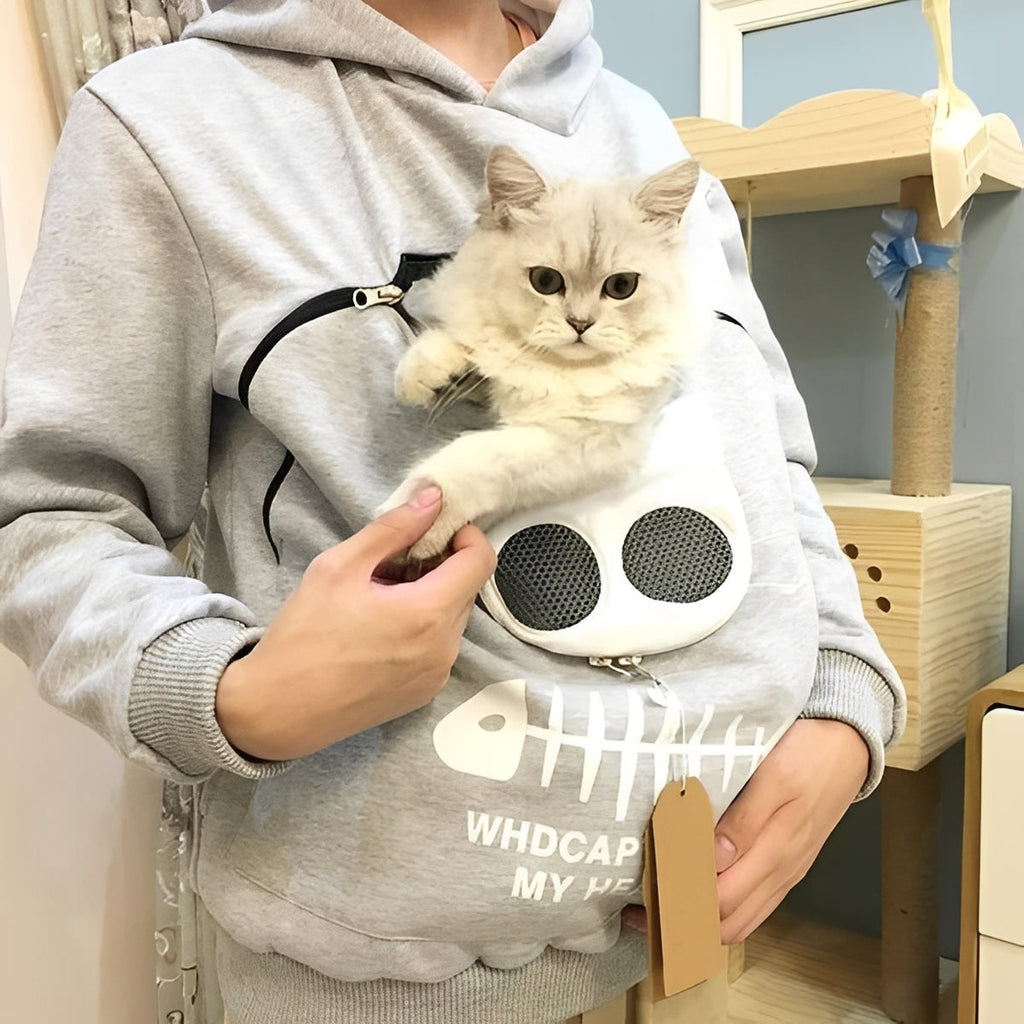 [Hometech] Cat Lover Hoodie with Cuddle Pouch for Pets