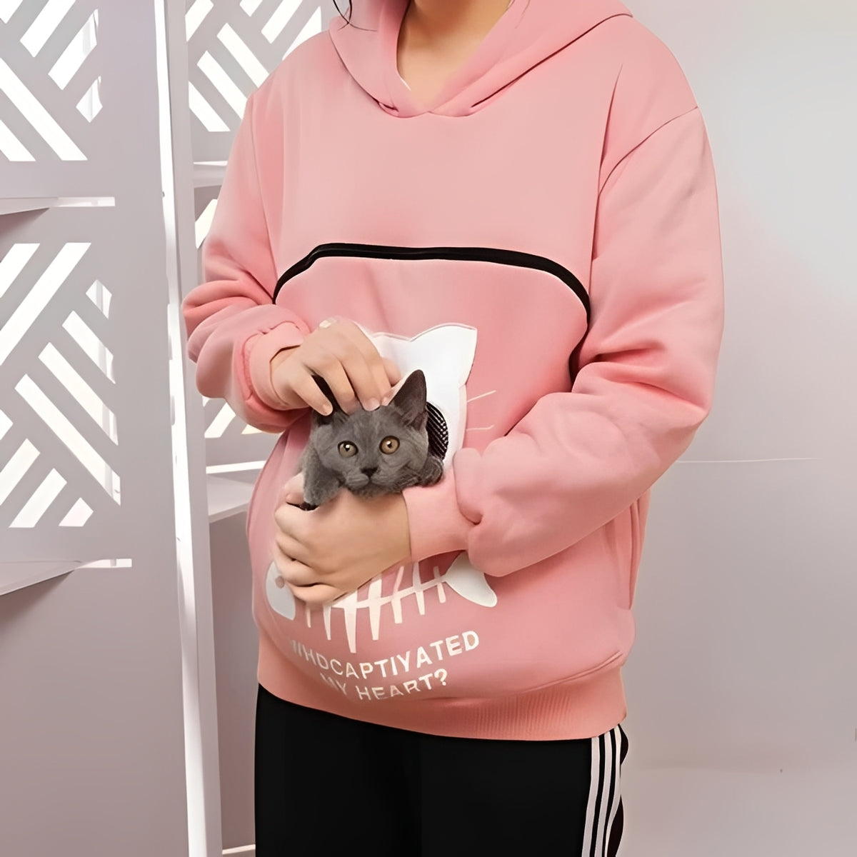 [Hometech] Cat Lover Hoodie with Cuddle Pouch for Pets