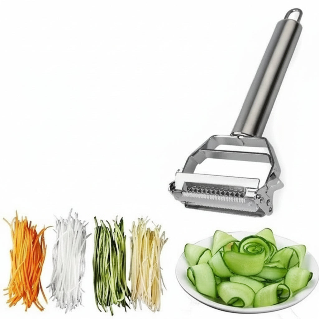 [Hometech] Stainless Steel Vegetable Peeler with Julienne Blade Attachment