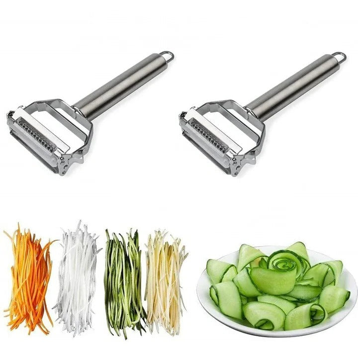 [Hometech] Stainless Steel Vegetable Peeler with Julienne Blade Attachment
