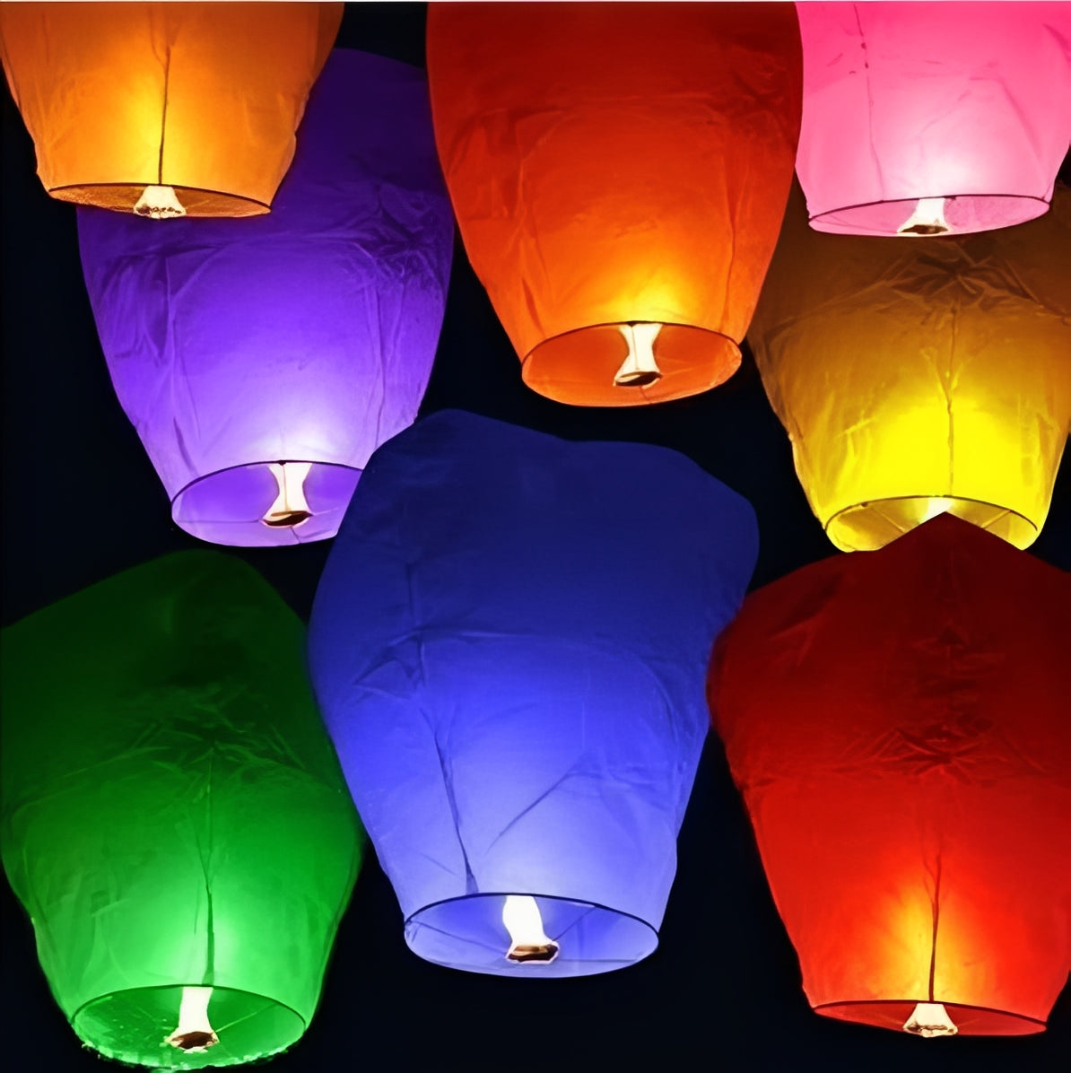 [Hometech] Hanging Paper Lanterns with Multicolor Decorative Design