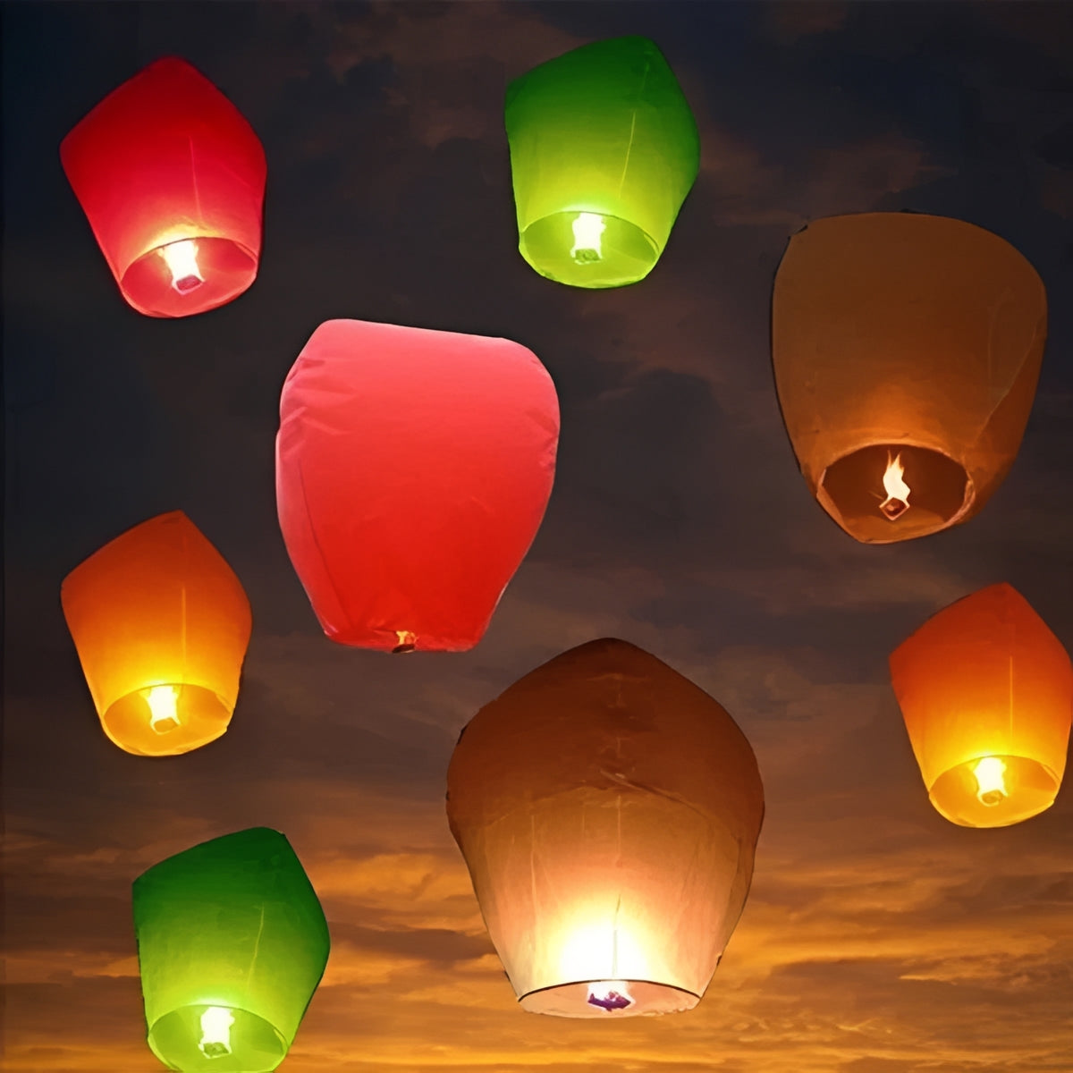 [Hometech] Hanging Paper Lanterns with Multicolor Decorative Design