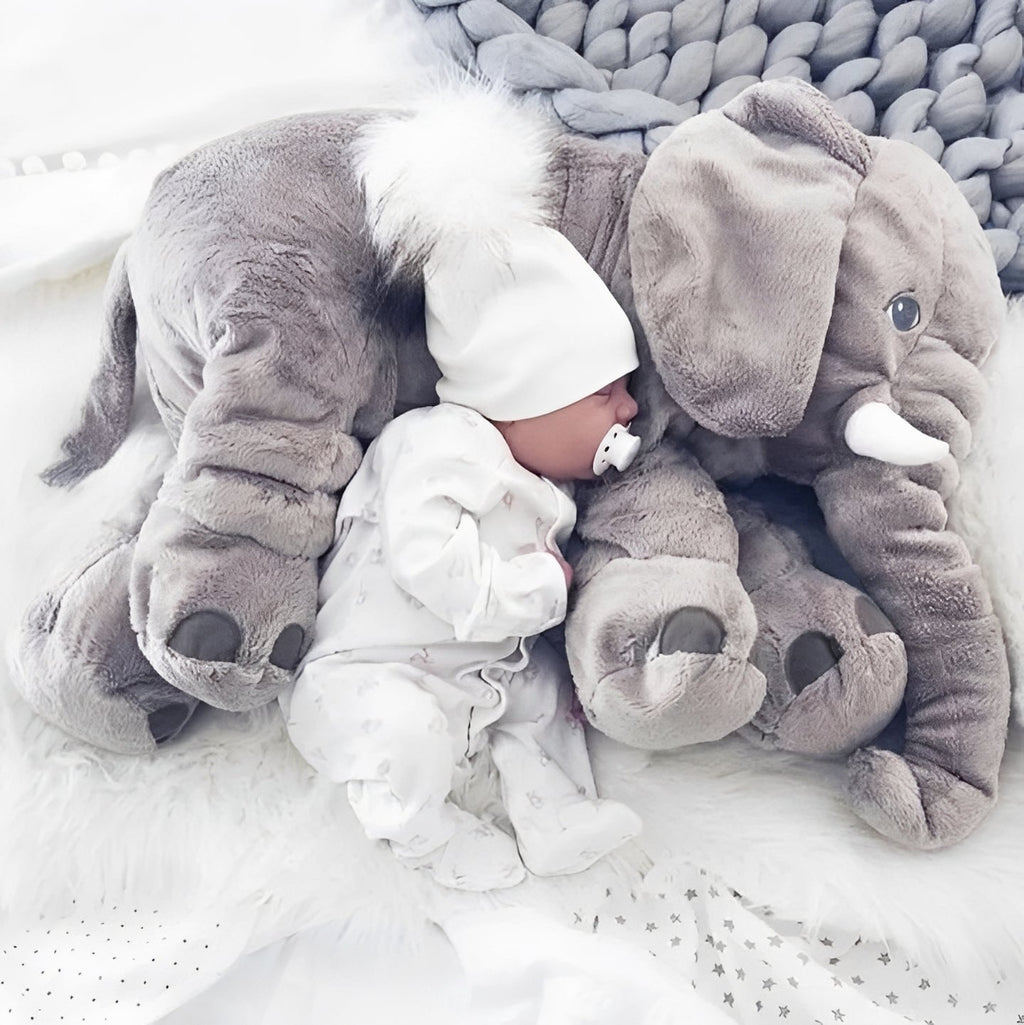 [Hometech] Plush Elephant Pillow with Soft Body Support for Infants