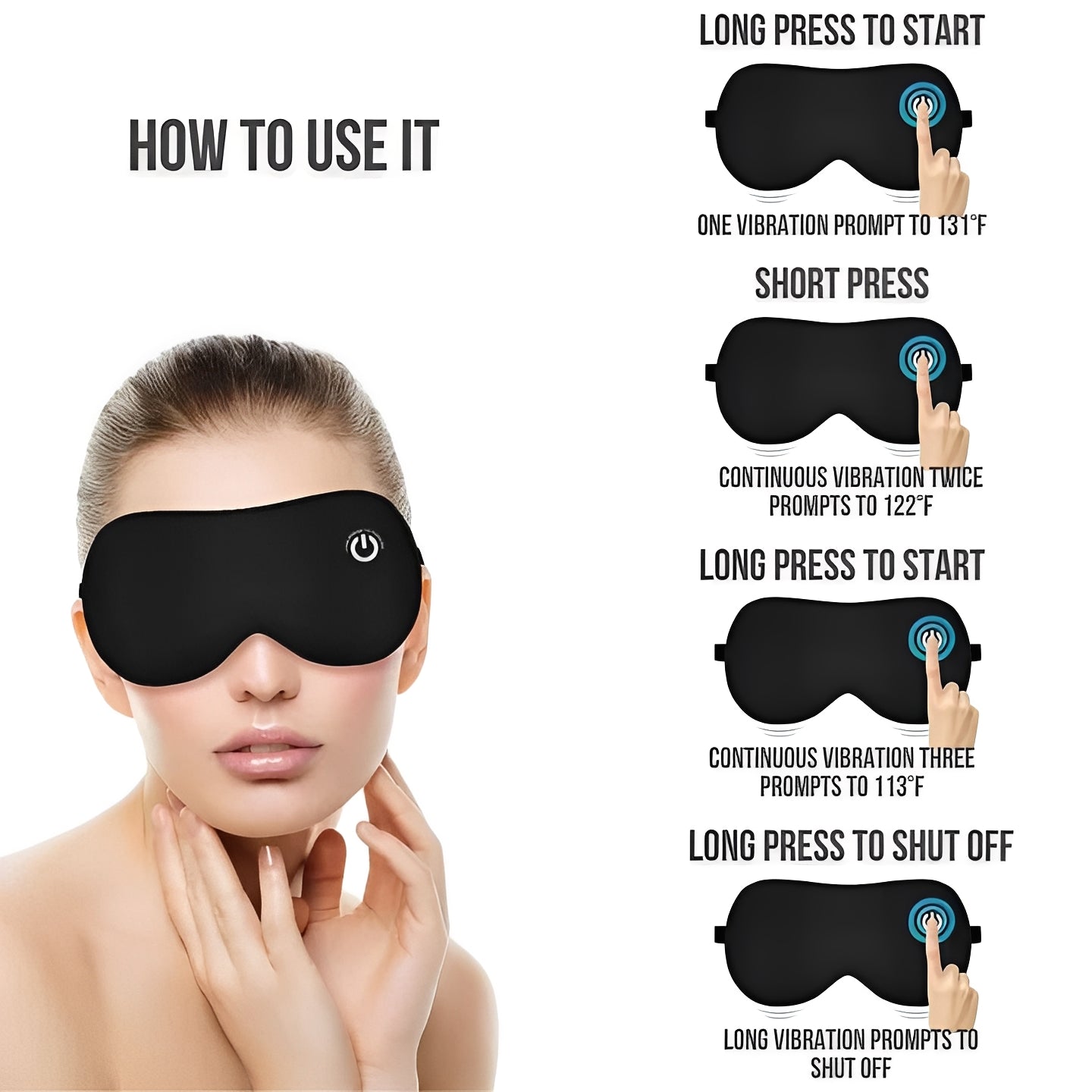 [Hometech] Rechargeable Heated Eye Mask for Relaxation and Sleep Support