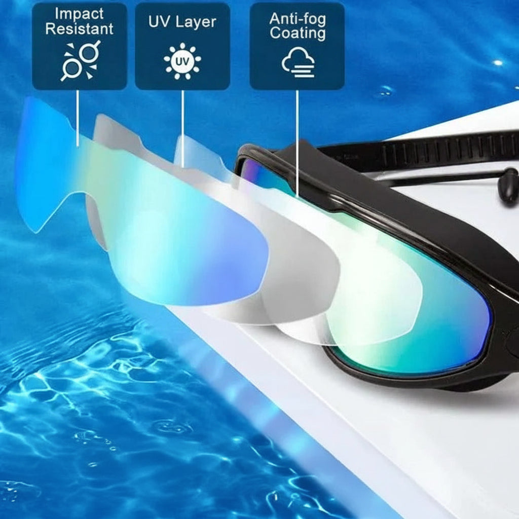 [Hometech] Anti Fog Swimming Goggles with Wide Angle Lens