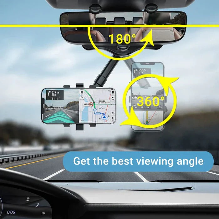 [Hometech] 360 Degree Rotatable Car Phone Holder for Rear View Mirror