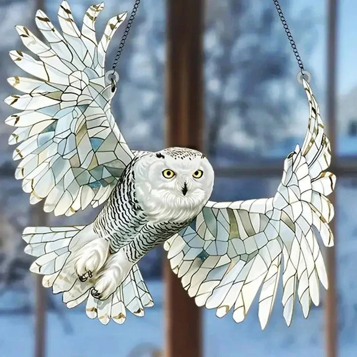 [Hometech] Rainbow Prism Glass Suncatcher for Windows, Decorative Bird and Owl Designs