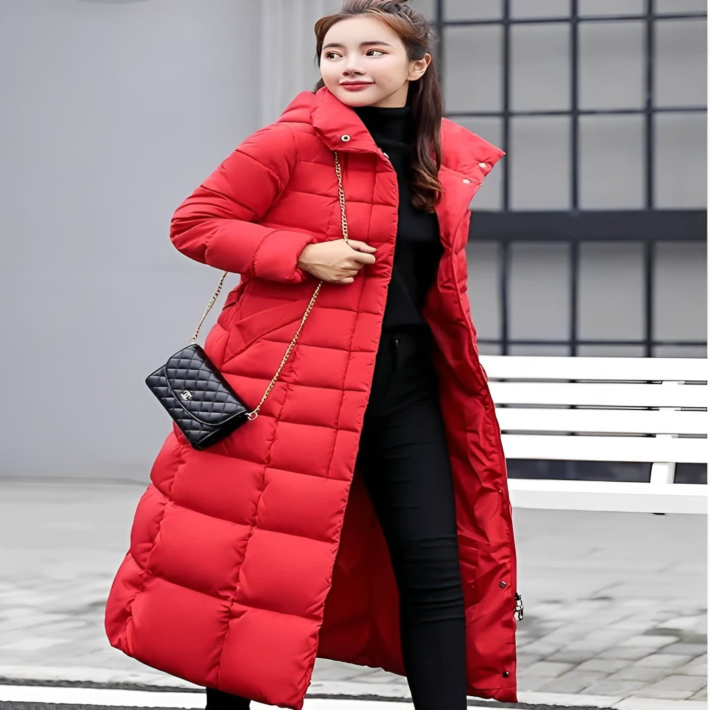 [Hometech] Elegant Down Filled Jacket for Cold Weather Wear