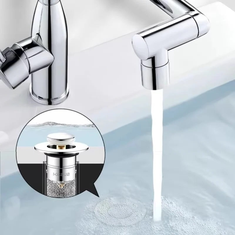 [Hometech] Pop Up Sink Drain Plug with Hair and Debris Catcher for Bathroom and Kitchen