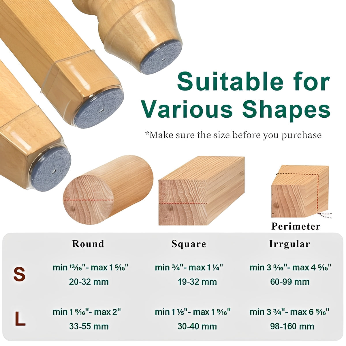 [Hometech] Furniture Leg Floor Protectors, Set of 8