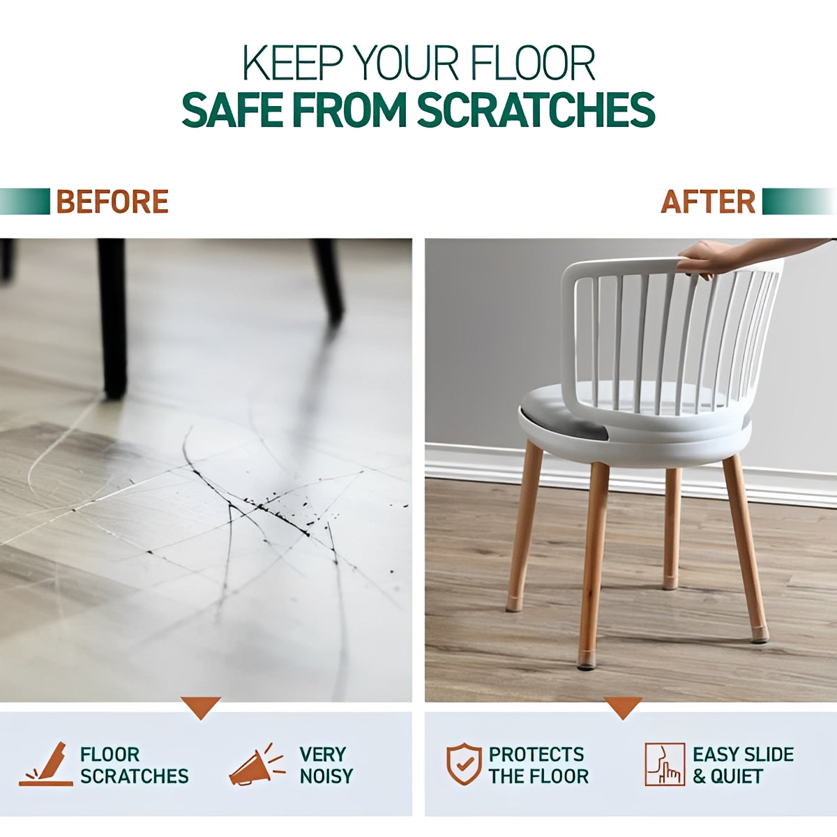 [Hometech] Furniture Leg Floor Protectors, Set of 8