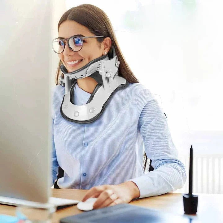 [Hometech] Cervical Neck Traction Device with Adjustable Height and Heat Settings