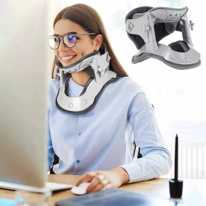 [Hometech] Cervical Neck Traction Device with Adjustable Height and Heat Settings