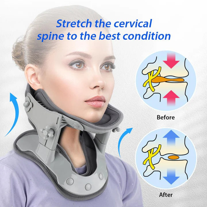 [Hometech] Cervical Neck Traction Device with Adjustable Height and Heat Settings