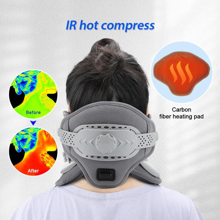 [Hometech] Cervical Neck Traction Device with Adjustable Height and Heat Settings