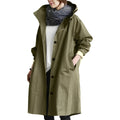 [Hometech] Women’s Long Hooded Raincoat, Waterproof Coat with Adjustable Waist Belt