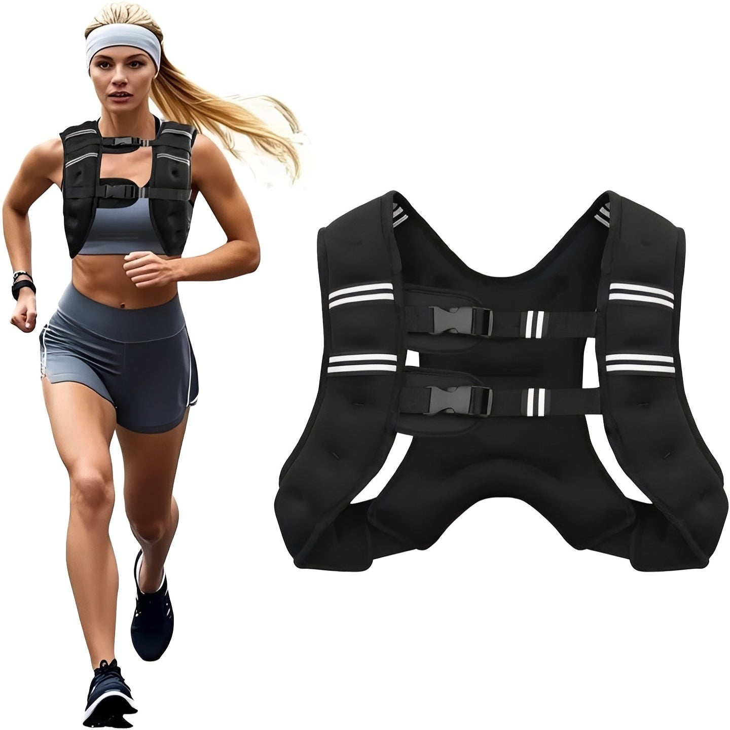 [Hometech] Weighted Fitness Vest with Reflective Safety Strips