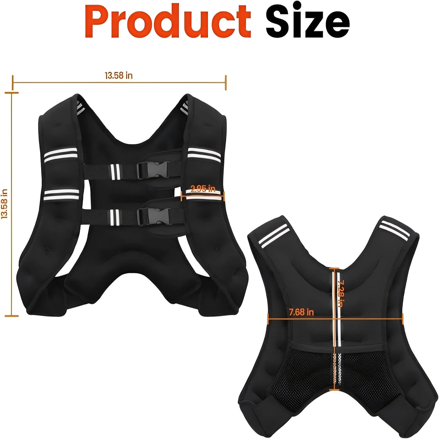 [Hometech] Weighted Fitness Vest with Reflective Safety Strips