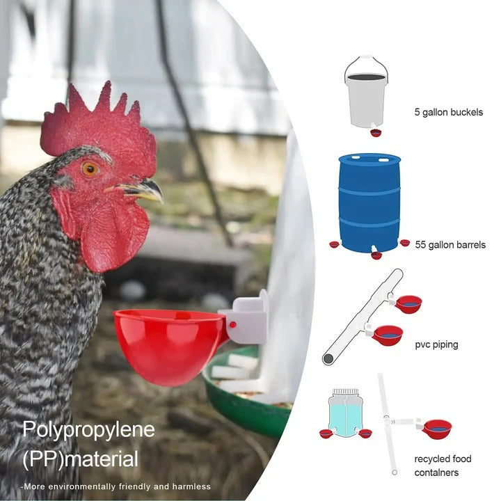 [Hometech] Automatic Chicken Waterer Set, Set of 10