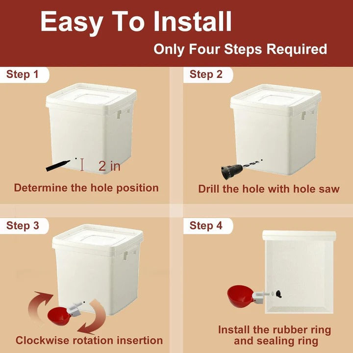 [Hometech] Automatic Chicken Waterer Set, Set of 10