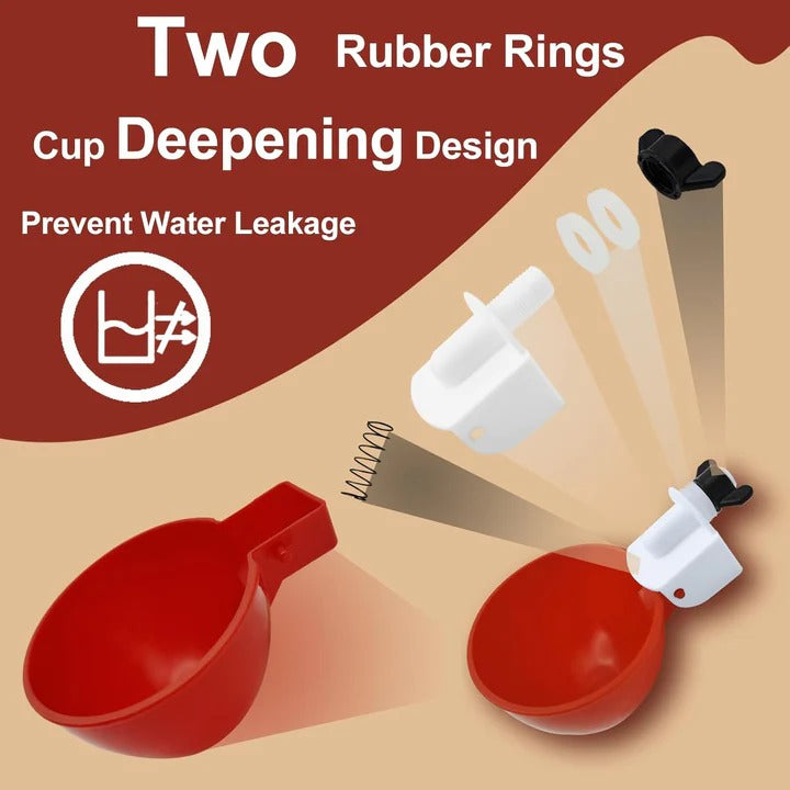 [Hometech] Automatic Chicken Waterer Set, Set of 10