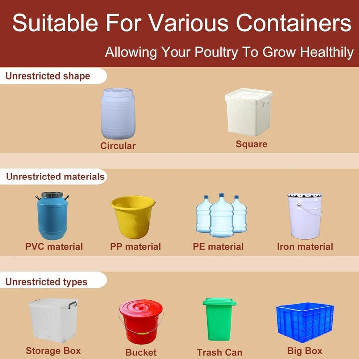 [Hometech] Automatic Chicken Waterer Set, Set of 10